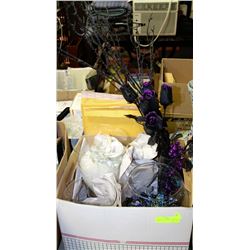 BOX W/3 DECORATIVE GLASS VASES WITH