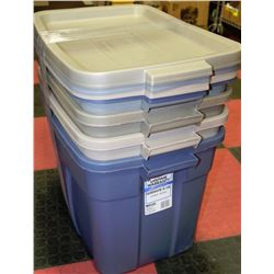 BUNDLE OF RUBBERMAID TUBS WITH LIDS X4
