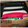 Image 1 : BOX OF OFFICE SUPPLIES INCL.BINDERS,PAPERS,FOLDERS