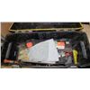 Image 1 : BLACK TOOLBOX WITH FEW MISC. TOOLS AND WELDING