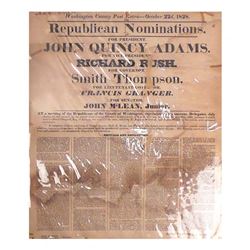 John Quincy Adams  - Campaign Broadside