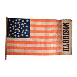 William H. Harrision - Silk and Linen Campaign Flag