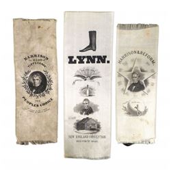 William H. Harrison - Three Silk Campaign Ribbons