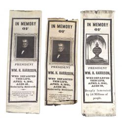William H. Harrison - Silk Mourning Ribbons