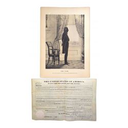 John Tyler - Land Grant and Lithograph