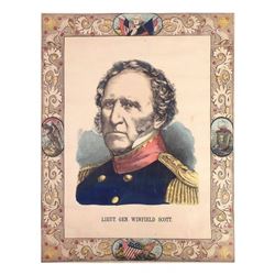 Winfield Scott - Large Color Lithograph Portriat