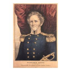 Winfield Scott - 1847 Currier Lithograph Portrait