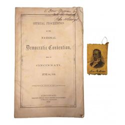 1856 Democratic Convention Pamphlet & Ribbon