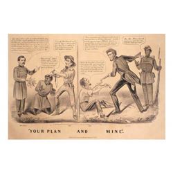 Lincoln - 1864 "Your Plan and Mine" Cartoon