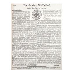 Lincoln - "Lincoln Oder McClellan" - German Broadside