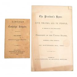 Lincoln - Presidential Sheet Music & Campaign Songster