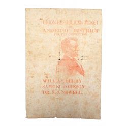 [Lincoln] - Civil War Era Local Union Republican Ticket