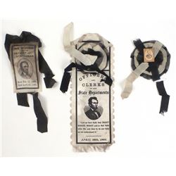 Lincoln - Three Portrait Mourning Ribbons
