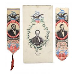 Lincoln - Stevengraph Inaugral & Mourning Ribbons