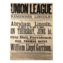 Lincoln - Providence Union League Memorial Broadside