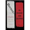 Image 2 : John Sherman Two 1880 Presidential Campaign Ribbons