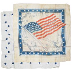 Benjamin Harrison Two 1888 Silk Handkerchiefs