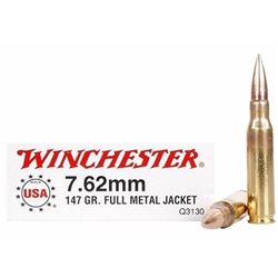 Winchester Ammo 308 Winchester/7.62 NATO FMJ 147GR 200 Rounds UPC # 020892201873