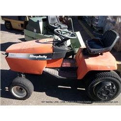 SIMPLICITY LANDLORD HYDRO 18 RIDING LAWNMOWER, 549 HOURS, 2 KEYS