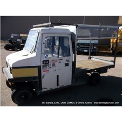 CUSHMAN 898459-8820 GAS INDUSTRIAL TRUCK ~ ??? MIL 23,693, VIN: 1CUNH2224JL014573, OVERHEAD RACK, 24