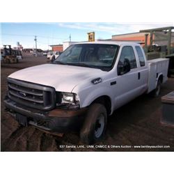 2003 FORD F250 SUPER DUTY TRUCK ~ UNKNOWN MILES VIN: 1FDNX21P73ED85990, TOOLBOX BED, 4-WHEEL DRIVE, 