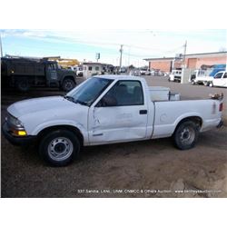 1998 CHEVROLET S-10 PICKUP ~ UNKNOWN MILES VIN: 1GCCS14X1WK242359, RWD, V6, 4.3L, TOOLBOX TITLE #073