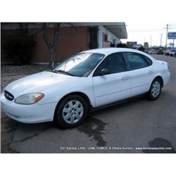 2001 FORD TAURUS LX 4 DOOR SEDAN ~ 194,151 MILES VIN: 1FAFP52U41G157788, RUNS, 3.0L V6 OHV 12V, FWD 