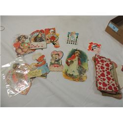 BOX LOT VINTAGE OLD ANTIQUE VALENTINES DAY CARDS