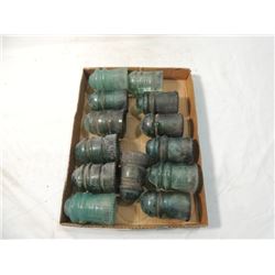 LOT 13 GLASS INSULATORS ELECTRIC HEMRINGRAY MORE