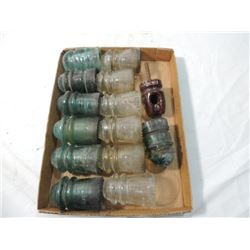 LOT 13 GLASS INSULATORS ELECTRIC HEMRINGRAY MORE