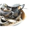 Image 2 : HUGE BOX LOT SILVERPLATE COFFEE CREAM SUGAR MORE