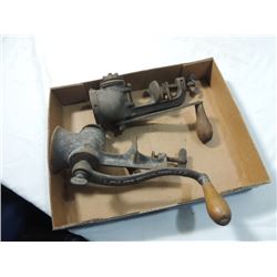 TWO ANTIQUE FOOD NUT MEAT GRINDERS
