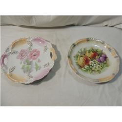 PAIR HAND PAINTED GERMAN LIMOGE PLATES