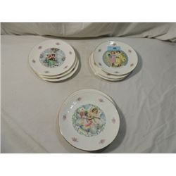 9 ROYAL DOULTON VALENTINE'S DAY PLATES 1976-1985