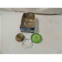 LOT 9 RARE DEPRESSION GLASS FURNITURE SLIDES
