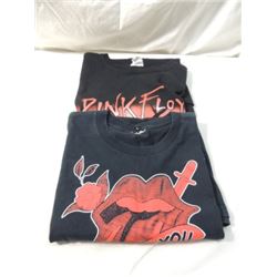 2 VINTAGE ROCK T-SHIRTS PINK FLOYD ROLLING STONES