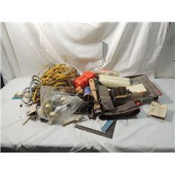 HUGE BOX LOT GARAGE ITEMS PAINT TOOLS HARDWARE