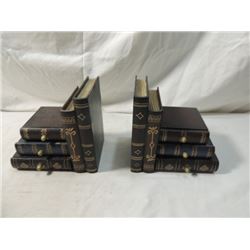 PAIR BOOK ENDS WOOD STACKS HIDDEN STORAGE