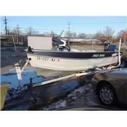 1994 SMOKERCRAFT  16' ALUMINUM BOAT MOTOR TRAILER