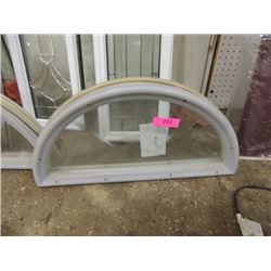 NEW LEADED BEVELED GLASS HALF MOON 12  X 24 