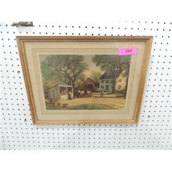 NICE VINTAGE FRAMED ART PRINT AS SHOWN 19" X 15"