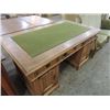 Image 2 : ANTIQUE CAPTAINS STYLE GOTHIC SOLID OAK DESK