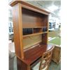 Image 2 : PINE LIGHT MAHOGANY FINISH COMPUTER DESK HUTCH