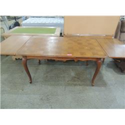 ANTIQUE EUROPEAN DANISH OAK PARQUET DINING TABLE