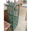 Image 2 : GREEN WICKER VINTAGE SHABBY CHIC SHELVING UNIT