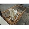 Image 3 : ANTIQUE CHILDS WHITE WOOD ROCKING HORSE AND CRIB