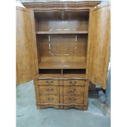 ARLINGTON MAHOGANY FINISH PICKLED FINISH ARMOIRE