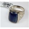 Image 1 : #0070 - STERLING SILVER BLUE AGATE RING -9.4 GRAMS