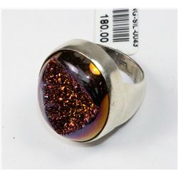 #0043 - STERLING SILVER CRYSTAL DRUZY RING
