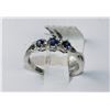Image 1 : #0366 - 10K WHITE GOLD SAPPHIRE & DIAMOND RING